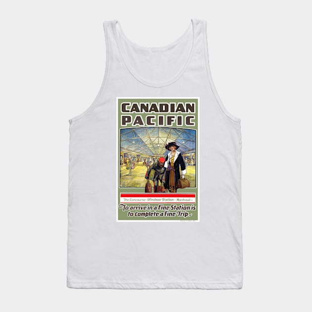 Vintage Travel Poster Canada Windsor Station Tank Top by vintagetreasure